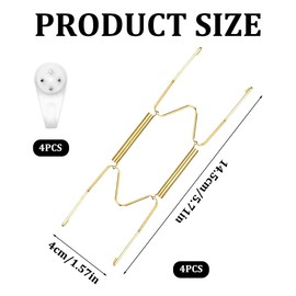 4Pcs Plate Hangers for Walls Invisible Plate Holder Wall Plate Hangers Decorative Wire Plate Hangers W Shaped Spring Hook Holder with Wall Hooks for Decorative Plates and Art
