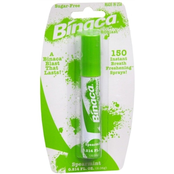 Binaca Aerosol Breath Spray SpearMint 0.20 oz (Pack of 2)