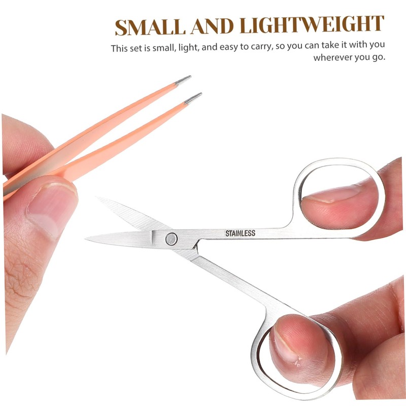 WOONEKY 6pcs Complete Eyebrow Care Kit Tweezers Set Brow Clip