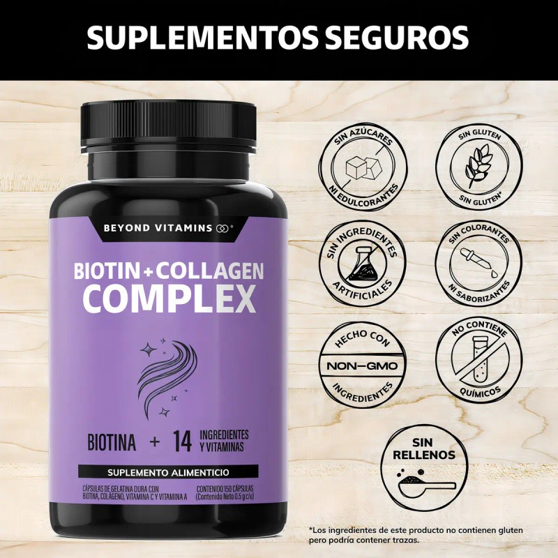 Biotin Collagen Complex Contiene Biotina Colágeno Ingredientes Vitaminas Colageno Multi