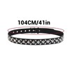 MILAKOO Studded Rivets Punk Leather Belts Hip Hop Hook and