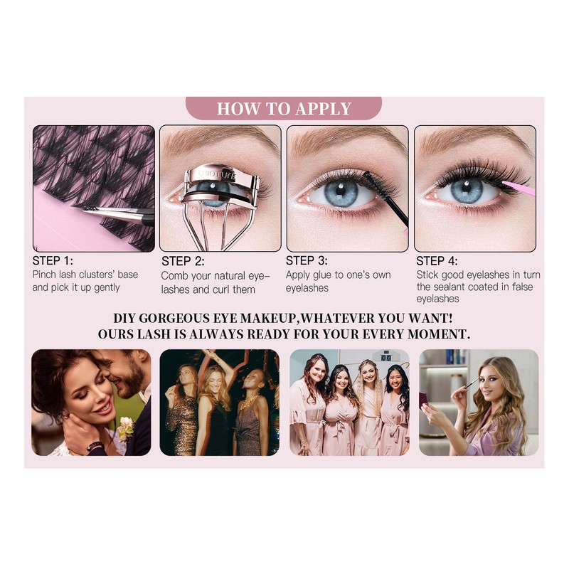 DIY Lash Extension Kit 126 Cluster Segmented Individual Eyelash Extension