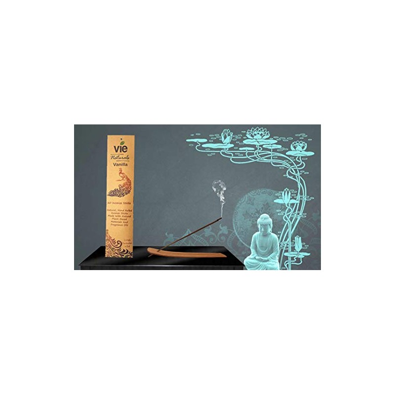 VIE Naturals Hand Rolled Incense, Pack of 20 Sticks, Vanilla