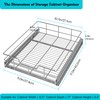 Pull Out Cabinet Organizer 11" W X 17" D, Slide