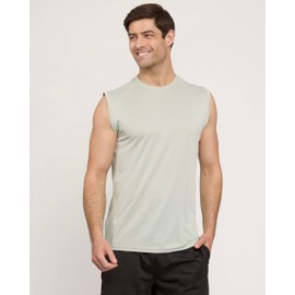 Real Essentials 5 Pack: Breeze Tech Tank Tops Sleeveless Shirts Workout Muscle Athletic Running Tees (Big & Tall Available)- Set 5, M