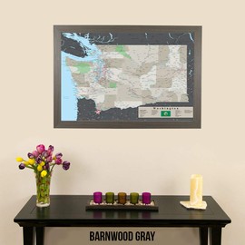 Washington - Earth Toned - Barnwood Gray Frame - 150 Pins Included - 27.5 inches x 39.5 inches