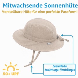 Jan & Jul Quick Dry Sun Hat for Swimming, 50+ UPF Beach Hat for Boys and Girls (XL: 5-12 Years, Wheat)