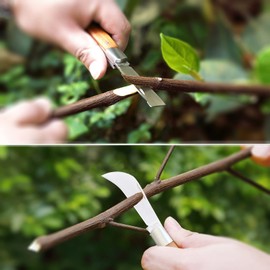 NAYE Garden Grafting Knife with Grafting Tapes and Plant Labels,Stailess Steel Striaght/Curved Blades for Pruning Fruit Tree Grafting Budding Tree Repair