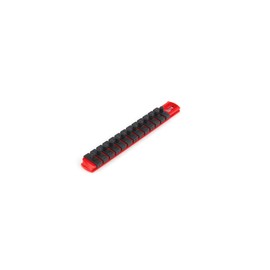 TEKTON 1/4 Inch Drive x 8 Inch Socket Rail, 13 Clips (Red) | OSR01113 | Made in USA