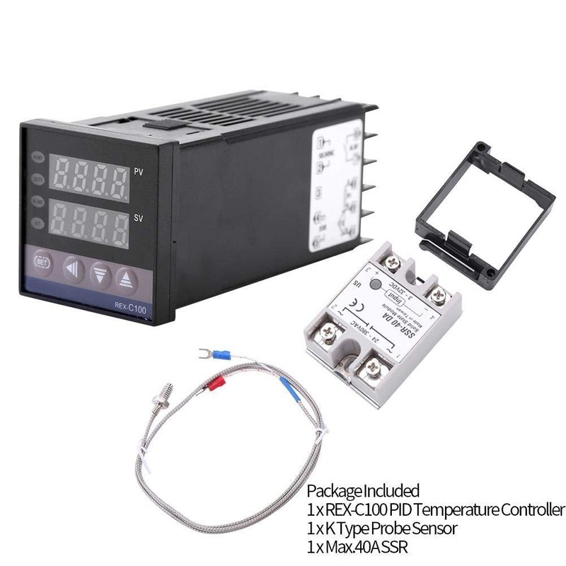 Nikou Digital Thermostat- 0℃~1300℃ AC110V-240V Intelligent Thermostat Alarm REX-C100 Digital
