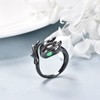 Dragon Ring 925 Sterling Silver for Women Black White Dragon