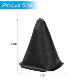 Zpana Car Shift Boot Cover, PU Leather Manual Automatic Vehicle Shifter Lever Knob Dust Protector, Dustproof Gear Shift Protection Sleeve Gaiter, Universal Automotive Accessories(Black Line)