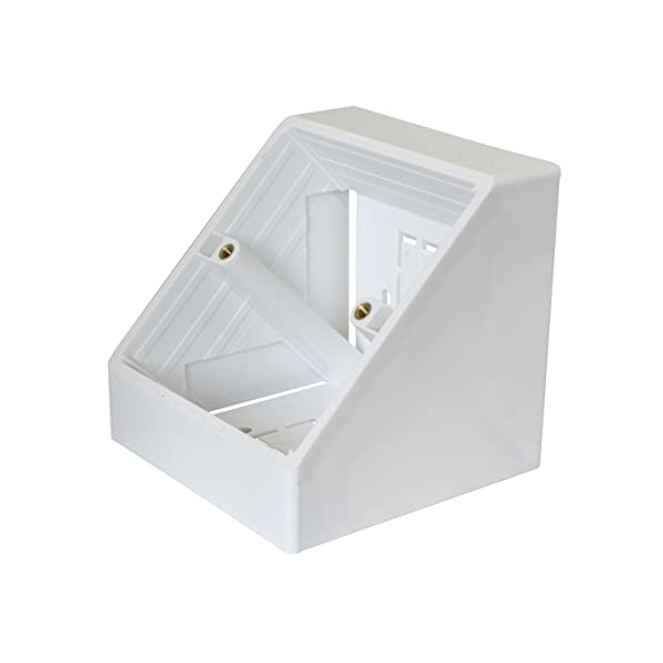 electrosmart White Single Gang Pattress Electrical Back Box 45 Degree Angled Surface Mount for Work Bench etc