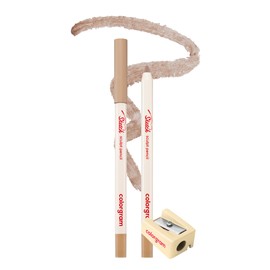 COLORGRAM SKETCH SCULPT PENCIL 02 TRUE BROWN 4B | Multi-Use Facial Drawing Pencil for Eyeliner, Overlip, Browbone, & Eyewhole Makeup | Long-Lasting, Smudge-Proof | Includes Built-in Sharpener