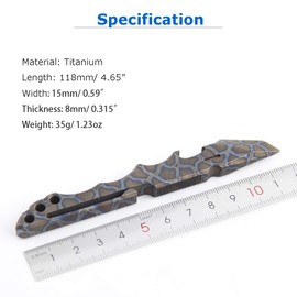 Titanium Pry Bar EDC Multi Tool with Bottle Opener Box Opener Clip Function (Multicolor)
