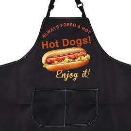 PXTIDY Hot Dog Apron - Waterproof, Odor-Resistant, One Size Fits All - Unisex Adults - Hot Dog Lover Gift - Fashion Apron with 2 Pockets