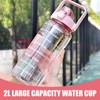 2L Water Bottle with Straw,Clear Leakproof Sports Bottle with Time