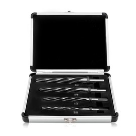 Yunnergo Optional M2 HSS Taper Chucking Reamer Set 4Pcs 3/8" 1/2" 5/8" 3/4" Drill Bridge/Construction Reamer Expanding Holes (Set 3/8 1/2 5/8 3/4 with 3/8 or 1/2 Shank Chuck)