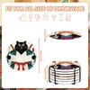 Funny Cat Coasters Set of 6, Japanese‌ Anime Cat Round