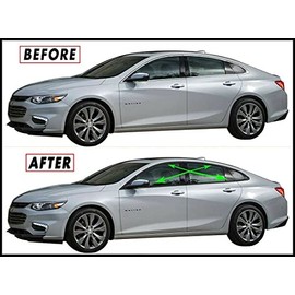 Chrome Delete Blackout Vinyl Overlay for 2016-2021 Chevy Malibu Window Trim (Matte Black)
