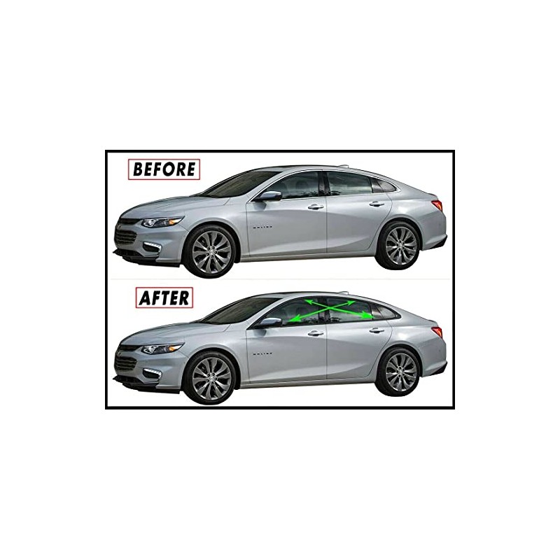 Chrome Delete Blackout Vinyl Overlay for 2016-2021 Chevy Malibu Window