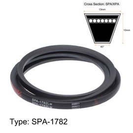 sourcing map SPA-1782 V-Belts Drive Belt 1782mm Pitch Girth 13mm Width 10mm Height Rubber for Power Transmission