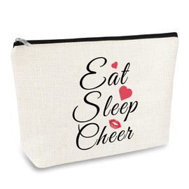 Funny Cheer Gifts for Girls Women Makeup Bag Cheerleading Gift Inspirational Gift for Cheerleader Cheer Team Gift Cosmetic Bag Daughter Freind Gift Birthday Graduation Gifts Travel Toiletry Pouch