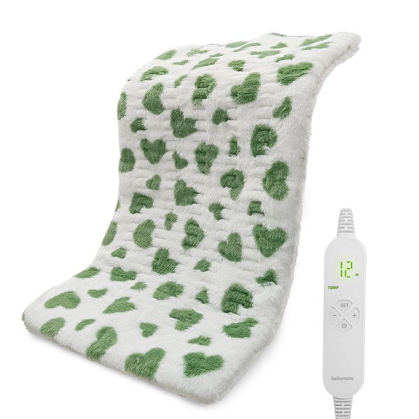 12" x 24" Heating Pad for Pain Relief (White and Green)