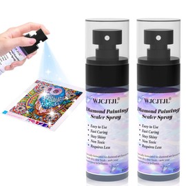 Upgraded Diamond Painting Sealer Spray - 30 Minutes Quick Dry Diamond Art Sealer Glue, Keep Diamond Art Fixed and Shiny, Diamond Art Accessories and Tools, Easy to Use, No Brush Needed (2 Pack)