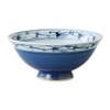 Hasamiyaki 70869 Rice Bowl (Large), Chrysanthemum Pattern, Blue