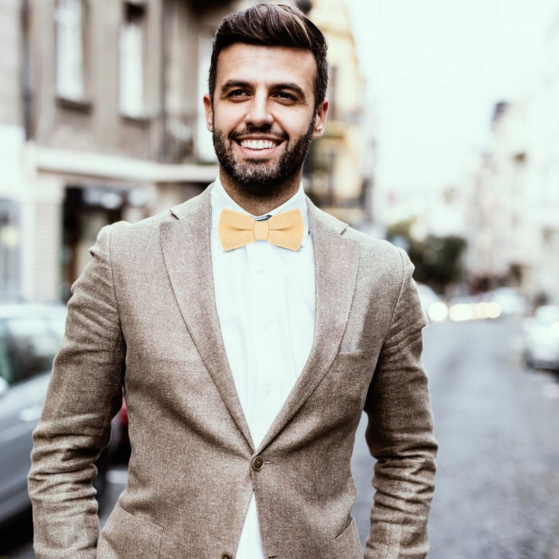 DonDon Men Knit Knitted Bow Tie Pre Tied and Adjustable