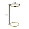 TEHOME Gold Glass Drink Table Metal Martini Round Small Drink