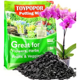 TOYPOPOR Horticultural Charcoal for Indoor Plants (3 Quarts) Hardwood Potting Soil Amendment Helps Improve Drainage for Orchids, Succulent, Cactus, Terrariums, and Gardening