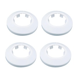 CAcoverVA 32mm Pipe Cover Decoration; Fit 1.26" Outer Diameter Pipe/Hole; White PP Plastic Escutcheon Pipe Collar; Snap-on Water Pipe Escutcheon Plate for Bathroom Kitchen Wall Pipe Tube Decor 4 Pcs