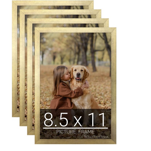 wallsthatspeak 8.5x11 Gold Picture Frame for Puzzles Posters Photos or