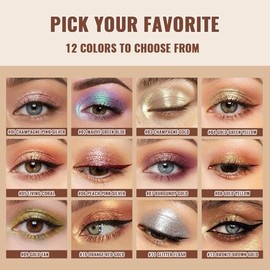 Sombra de ojos dorada brillante, sombra de ojos mezclable de alto pigmento para mujeres mayores, tamaño de viaje ligero, adecuado para todas las forma