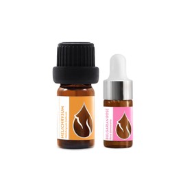 Set of 2 "Luxury" Organic Essential Oils Helichrysum (5 ml) + Rose (3 ml) | 100% Natural | Undiluted | Organic Certified | Top Quality from Family Business | Steam Distilled | No Genetic Engineering |