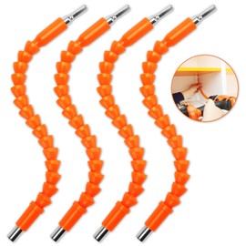 PRIDE&CRAFT 4 Pcs Superbit Screwdriver Soft Shafts, Twists 360 Degrees Drill Extension Tool, Universal Super Bit Drill Connection-Orange