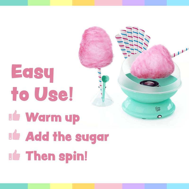 Cotton Candy Express BB1000-S Cotton Candy Machine, Teal. Easy To