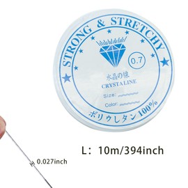 Clear Stretch Elastic 0.7mm 11 metres Elastic Beaded String for DIY Jewellery Making Necklace Bracelet Beading Thread