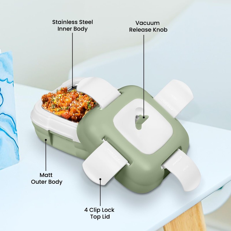 Pinnacle Insulated Leakproof Lunch Box - Thermal Lunch Container with