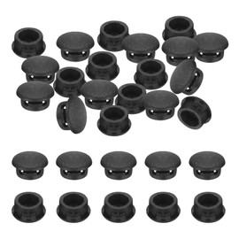 PATIKIL 3/8" Plastic Tubing End Caps, 40Pcs Round Hole Plug Insert for Round Iron Pipe Chair Leg Table Bookshelves Patio Furniture, Black