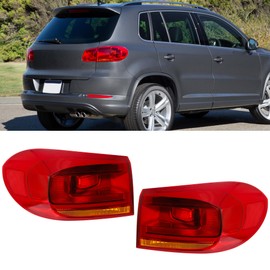Jenuo Outer Tail Light Assembly Fit for 2012 2013 2014 2015 2016 2017 12-17 Volkswagen Tiguan Driver Side and Passenger Side