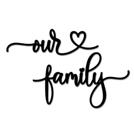 Rajukit Our Family Wall Decor Metal Family Signs Rustic Wall Hanging Decoration for Bedroom Living Room