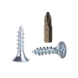 Zinc Plated Steel Wood Screws 5.0 x 20mm Pozi Drive Head Screws Fasteners Countersunk Chipboard Screws (Pack of 200)