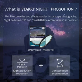 Kenko Starry Night Prosofton Effect Filter, Diameter 62 mm, Reduction of Light Pollution & Soft Effect, for Shooting Starry Landscapes, Made in Japan 549605