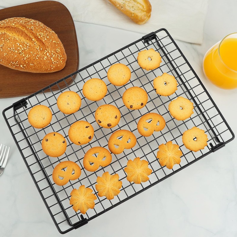 QWORK Stackable Cooling Racks for Baking and Cooking, 2 Pack