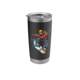 Freestyle Snowboarder Cartoon Stainless Steel Insulated Tumbler