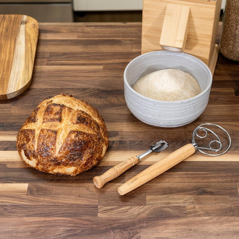 NutriMill Sourdough Bread Proofing Starter Set Kit with 9" Banneton