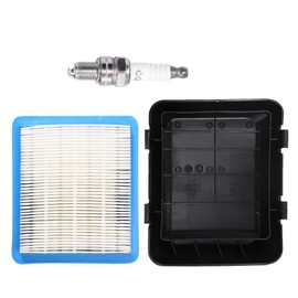 Anxingo 17211-ZL8-023 Air Filter With 17231-Z0L-050 Cleaner Cover Replacement for Honda GCV135 GCV160 GCV190 Engine HRB216 HRB217 HRR216 HRS216 Motor Pressure Washer Push Lawn Mower + Spark Plug